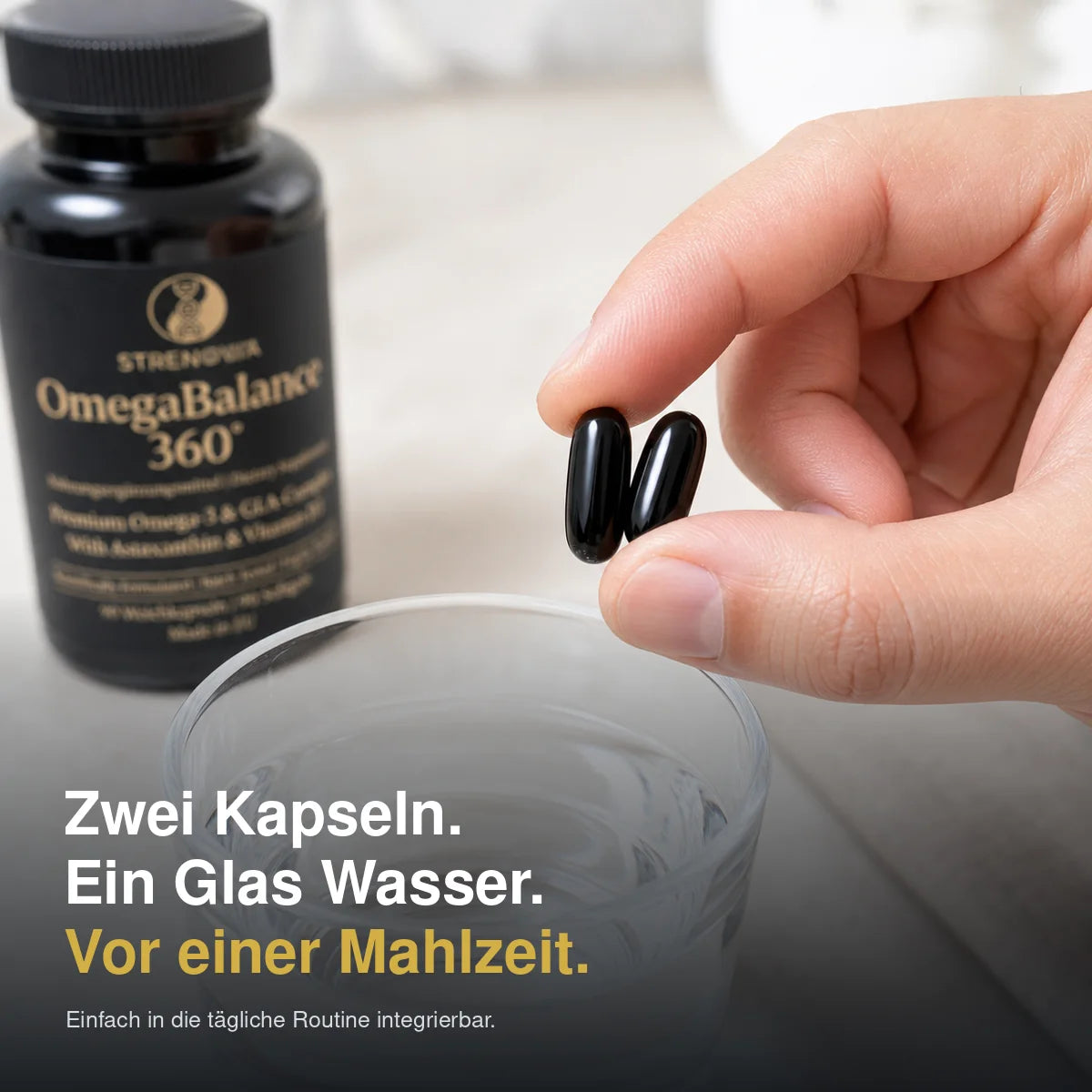 Etikett und Nährwerte pro Tagesdosis